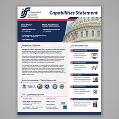 Capability Statement Examples - Google Search | Graphic within Business Case One Page Template