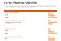 Career Planning Checklist | Career Planning Template for Property Development Business Plan Template Free