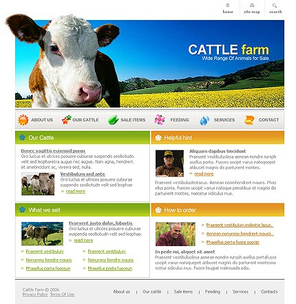 Cattle Farm Website Template #11543 pertaining to Livestock Business Plan Template