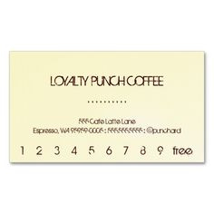 Coffee Loyalty Business Card Punch Card | Loyalty Cards within New Business Punch Card Template Free
