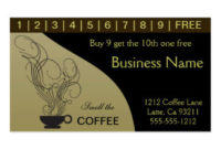Coffee Punch Cards Business Card Template for New Business Punch Card Template Free