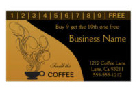 Coffee Shop Punch Card Business Card with regard to Unique Coffee Business Card Template Free
