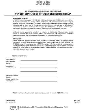 Conflict Of Interest Form - Fill Online, Printable intended for Fresh Business Ethics Policy Template