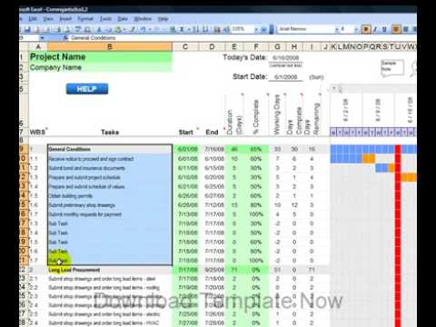 Construction Schedule Using Excel Template - Youtube throughout Unique Free Construction Business Plan Template