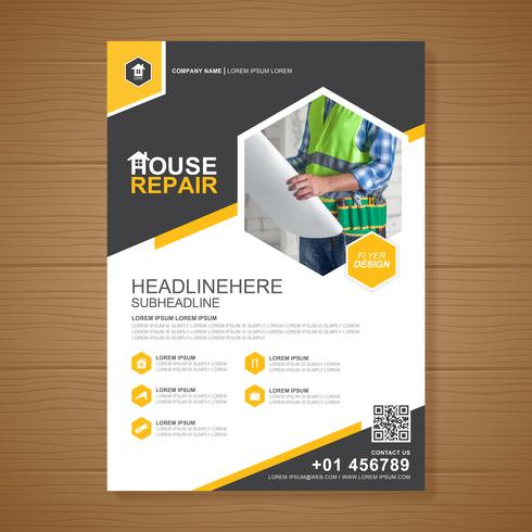 Construction Tools Cover A4 Template And Flat Icons For A pertaining to Construction Business Card Templates Download Free