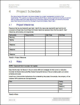 Conversion Plan Template - Technical Writing Tools regarding Business Rules Template Word
