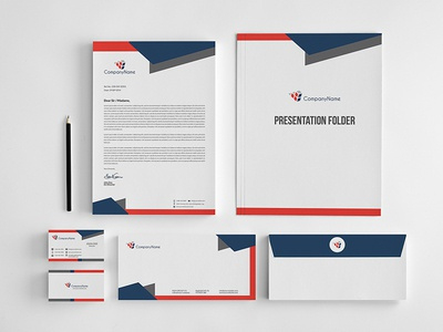 Corporate Stationery Design Templateowpictures On Dribbble pertaining to Business Card Letterhead Envelope Template