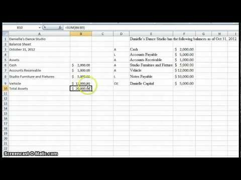 Create A Simple Balance Sheet - Youtube | Excel Tutorials throughout Business Balance Sheet Template Excel