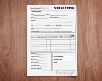 Customer Form | Etsy inside Etsy Business Plan Template
