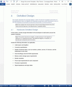 Design Document Template (Ms Office) - Templates, Forms with regard to Software Business Requirements Document Template