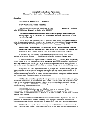 Editable Hunting Lease Agreement - Fill Online, Printable in Best Farm Business Tenancy Template