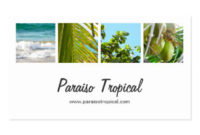 Elegant White Tropical Photo Collage Double-Sided Standard regarding Free Business Card Templates For Photographers