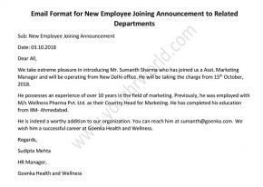 Email Format For New Employee Joining Announcement To regarding New Business Introduction Email Template