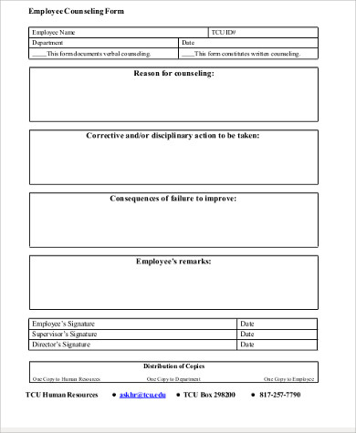 Employee Counseling Form | Template Business inside Best New Hire Business Case Template
