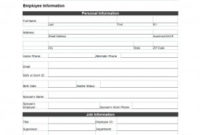 Employee Information Form | Employee Information Sheet regarding New Personal Training Business Plan Template Free