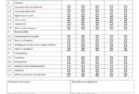 Employee Performance Checklist Template regarding Moving Company Business Plan Template