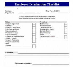 Employee Termination Checklist | Employee Termination Form for Best New Hire Business Case Template