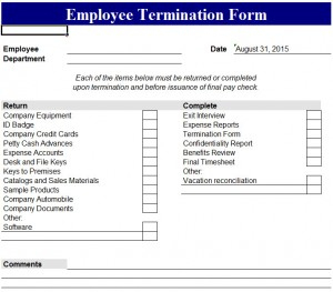 Employee Termination Form - My Excel Templates throughout Fresh Business Relocation Plan Template
