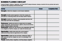 Excel Templates – Business Plan Checklist | Excel within Business Plan Spreadsheet Template Excel