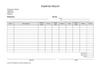 Expense Report Template regarding Quality Free Document Templates For Business