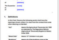 Farm Business Tenancy (Fbt) – Lease Agreement Template pertaining to Business Contract Template For Partnership