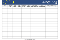 Featuring A Moon And Yellow Stars, This Sleep Log Records throughout Record Label Business Plan Template Free