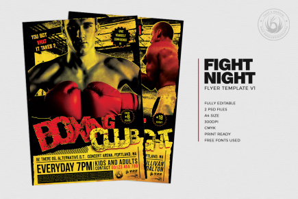 Fight Night Flyer Template V4 | Free Posters Design For intended for Free Dance Studio Business Plan Template