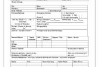 Fillable Online Your Company Name Candidate Profile Form for Personal Business Profile Template