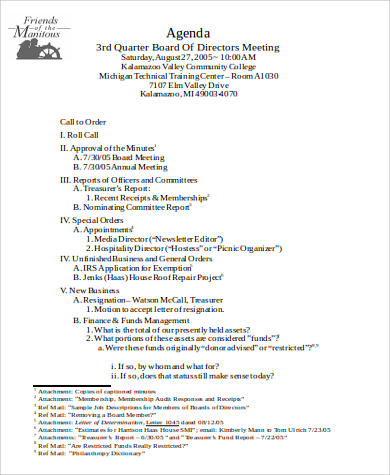 Free 30+ Agenda Format Samples In Ms Word | Pdf with regard to Financial Meeting Agenda Template
