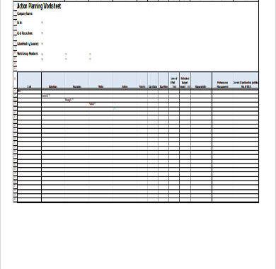 Free 30+ Sample Action Plan Work Sheet Templates In Ms with regard to Business Plan Template Free Download Excel