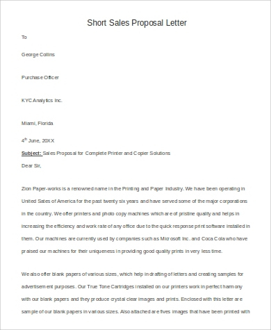 Free 6+ Sample Sales Proposal Letter Templates In Pdf | Ms in Sales Business Proposal Template
