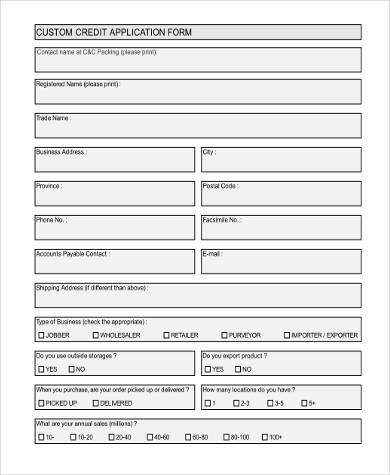 Free 8+ Business Credit Application Forms &amp;amp; Samples In Pdf with New Customer Service Business Plan Template