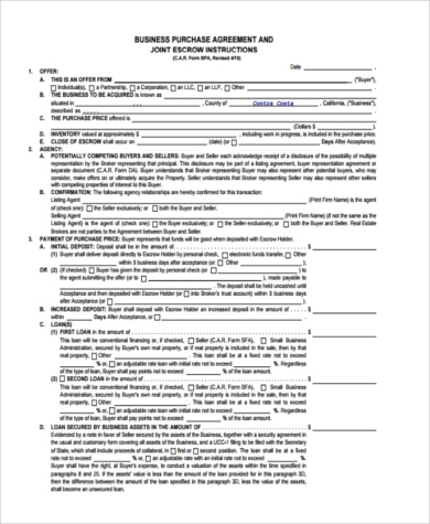 Free 8+ Sample Business Purchase Agreements In Pdf | Ms Word for New Business Contract Template For Partnership