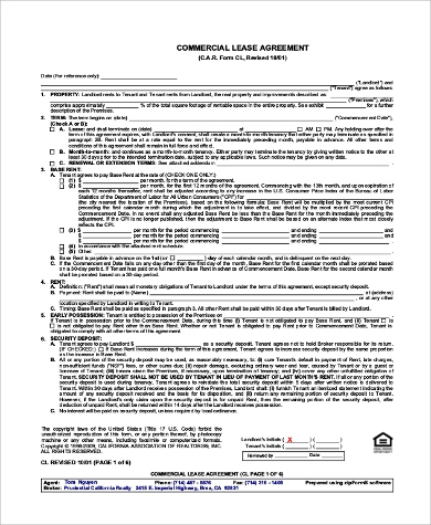 Free 8+ Sample Lease Agreement Forms In Pdf | Ms Word inside Farm Business Tenancy Template