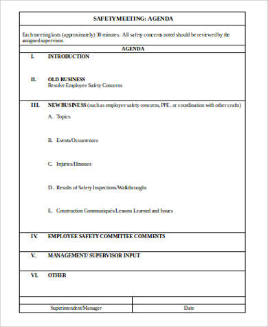 Free 9+ Meeting Agenda Samples In Ms Word in How To Create An Agenda Template