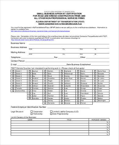Free 9+ Small Business Form Samples In Word | Xls | Pdf intended for Free Laundromat Business Plan Template