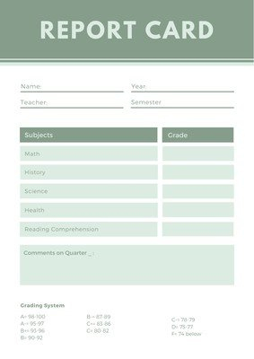 Free Homeschool Report Cards Templates To Customize | Canva throughout Record Label Business Plan Template Free