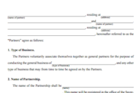 Free Printable Partnership Agreement | Document, Générale with Best Small Business Agreement Template