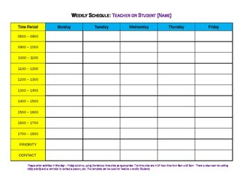 Free : Week Planner, Weekly Schedule Form Daily / Hourly with regard to Weekly Agenda Template Notion