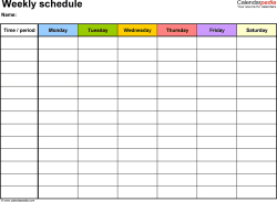 Free Weekly Schedule Templates For Excel - 18 Templates in Weekly Agenda Template Notion