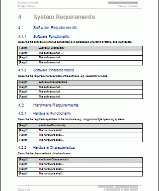 Functional Requirements Specification - Ms Word &amp; Excel intended for Business Requirement Document Template Simple