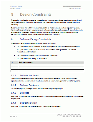 Functional Requirements Specification Template (Ms Word throughout Best Business Requirement Document Template Simple