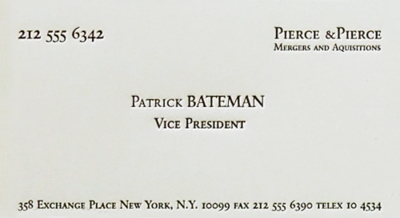 Great Movie | American Psycho, Comunicacion Visual Y regarding Quality Paul Allen Business Card Template
