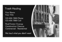 Hauling Dumpster Business Cards for Fresh Transport Business Cards Templates Free