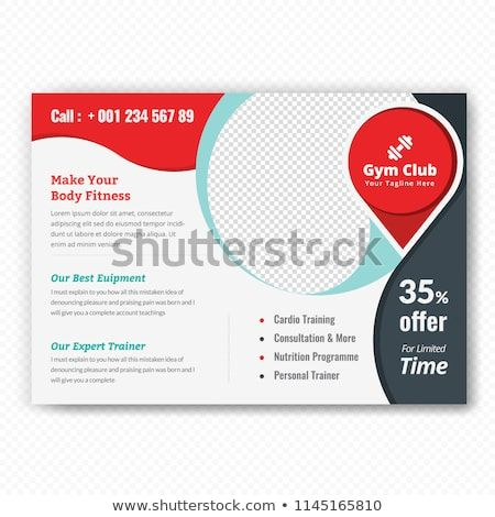 Horizontal Fitness Center Flyer &amp;amp; Poster Cover Template in Business Plan Template For Gym