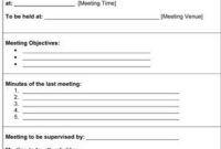 Image Result For Free Printable Meeting Minutes Template pertaining to 1 On 1 Meeting Agenda Template