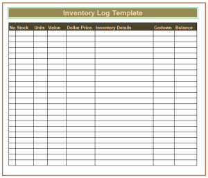 Inventory Log Template | Excel Templates Business with Unique Record Keeping Template For Small Business