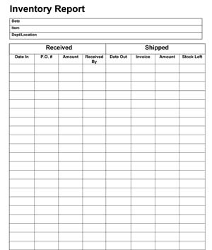 Inventory Sheets - Small Business Free Forms with Record Keeping Template For Small Business