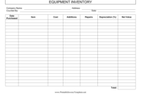 Keep Track Of The Overall Cost Of Equipment Purchases with Record Keeping Template For Small Business