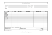 Lawn Care Form Template inside Customer Service Business Plan Template